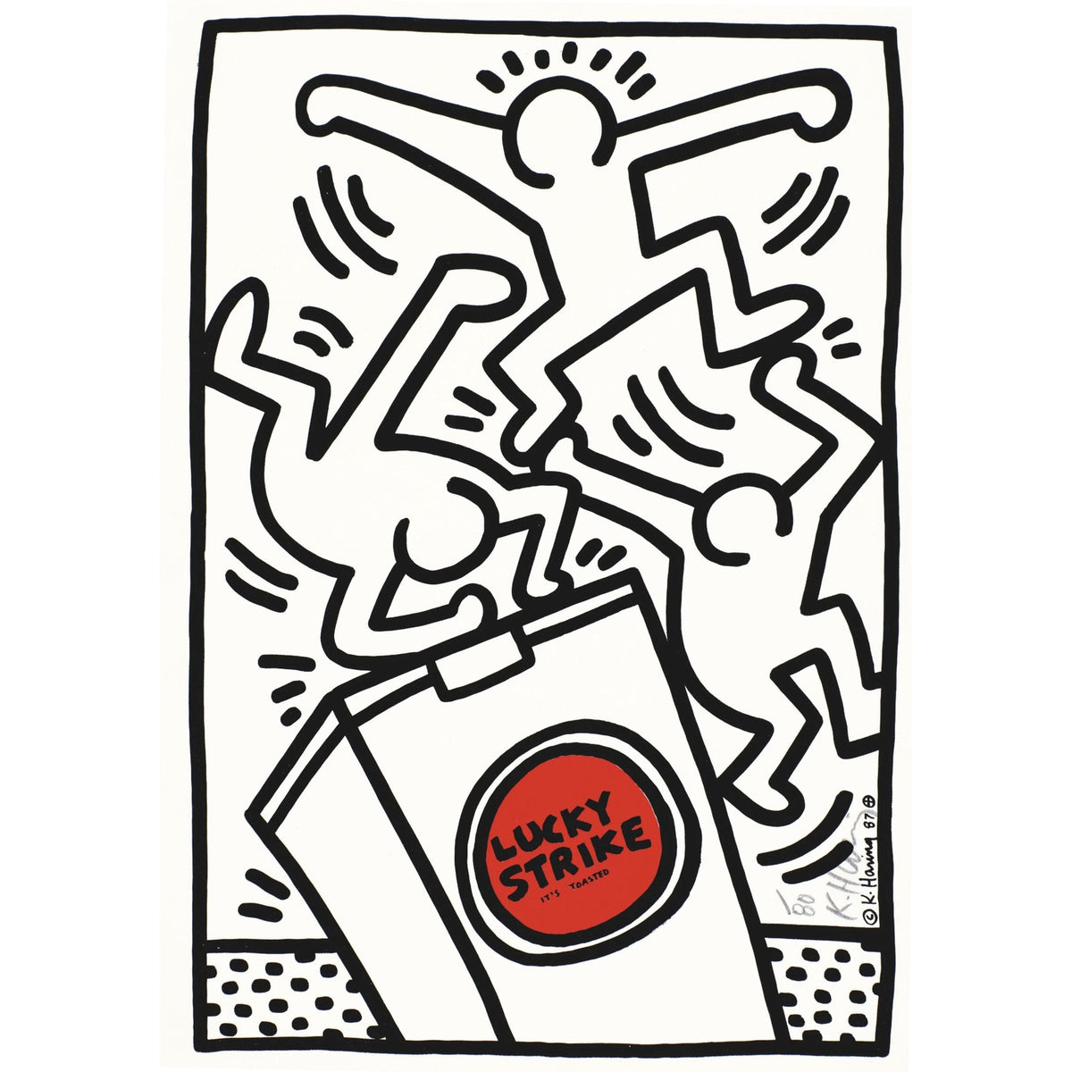 Keith Haring, Lucky Strike (white), 1987