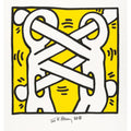 Keith Haring, Art Attack On Aids (yellow), 1988