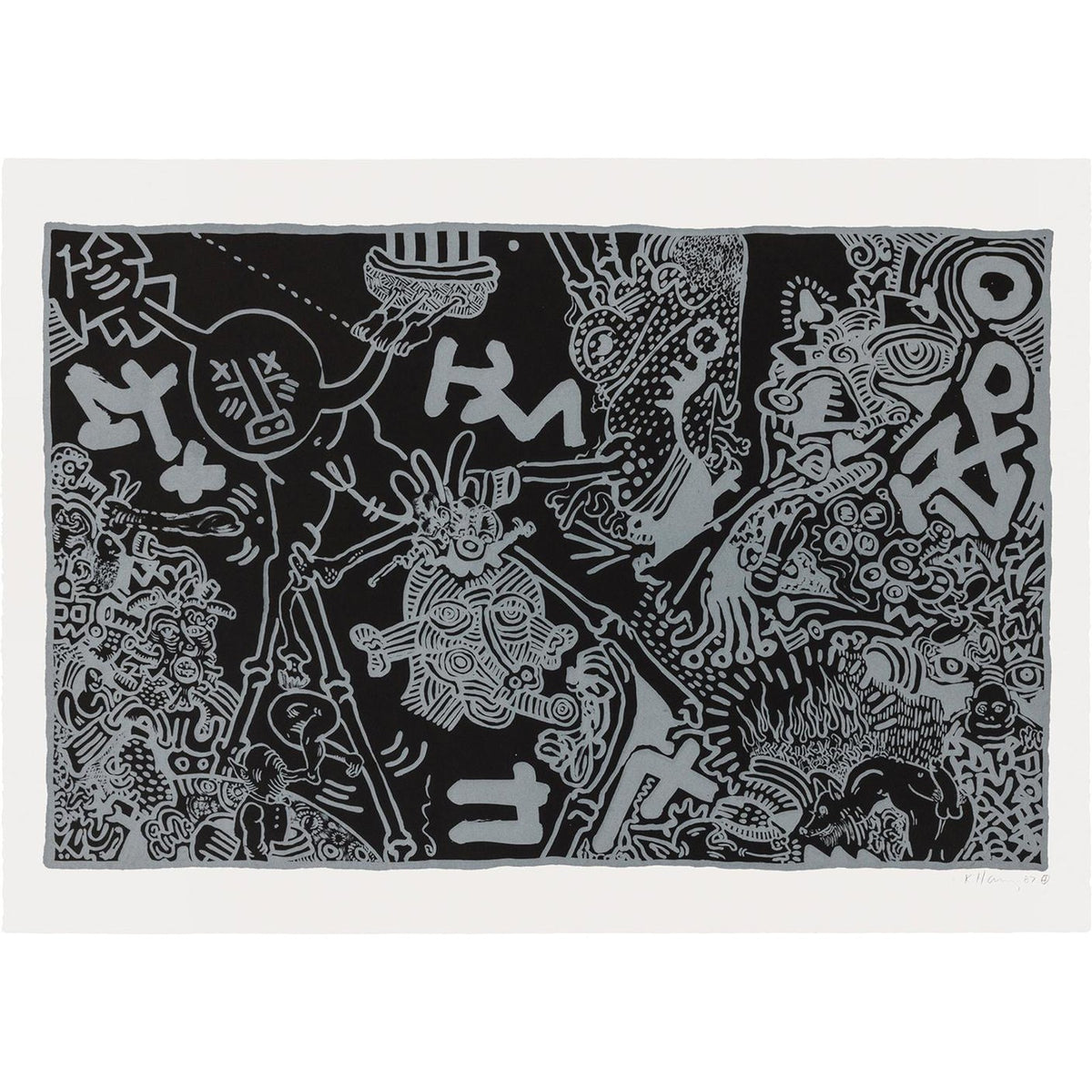 Keith Haring, Untitled 1987 (grey and black), 1987