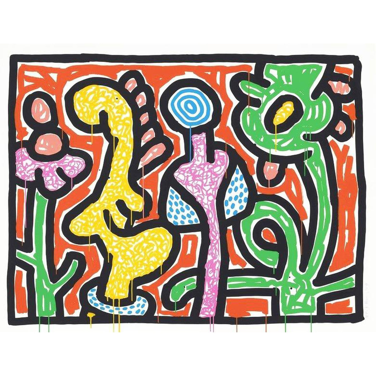 Keith Haring, Flowers IV, 1990