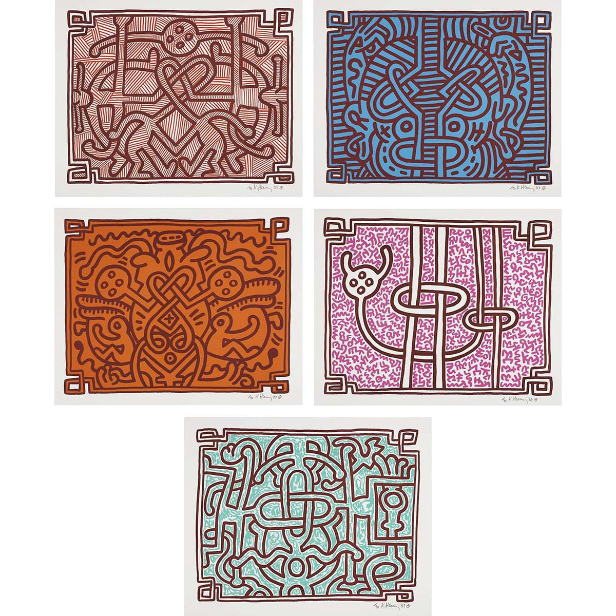 Keith Haring, Chocolate Buddha (complete set), 1989