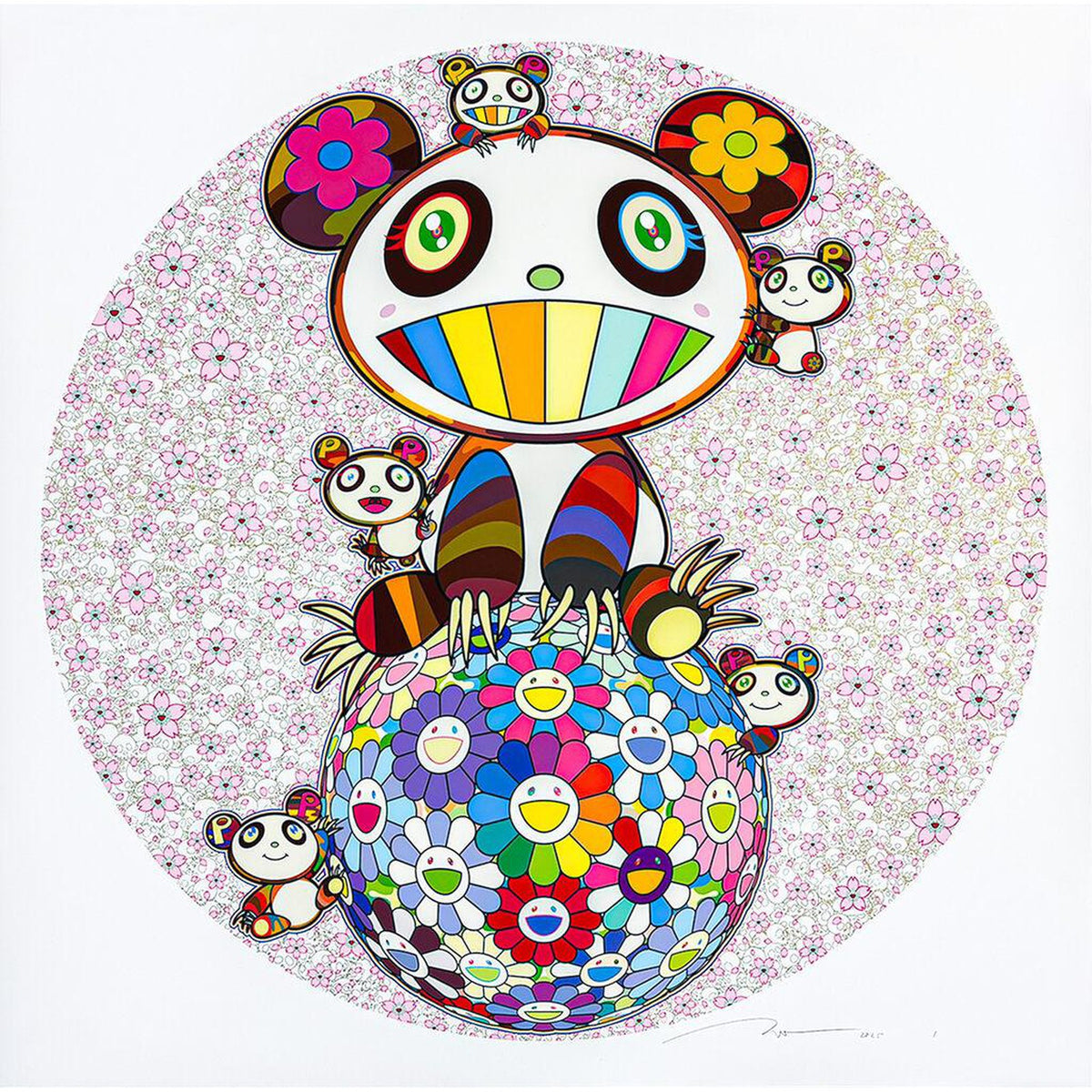 Takashi Murakami, Springtime Bliss. Panda Parent and Cubs, 2025, 2025
