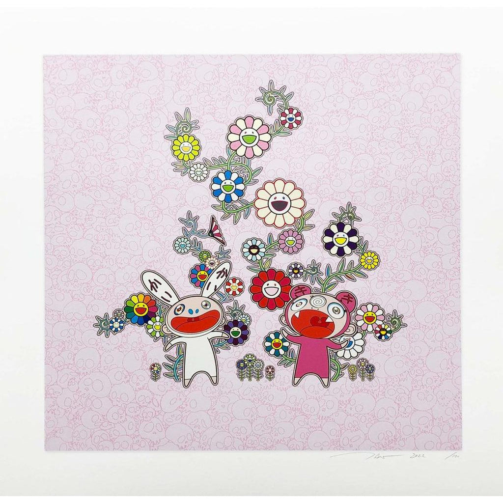 Takashi Murakami, Snow, Moon, and Flower: Flowers with Kaikai and Kiki, 2022, 2022