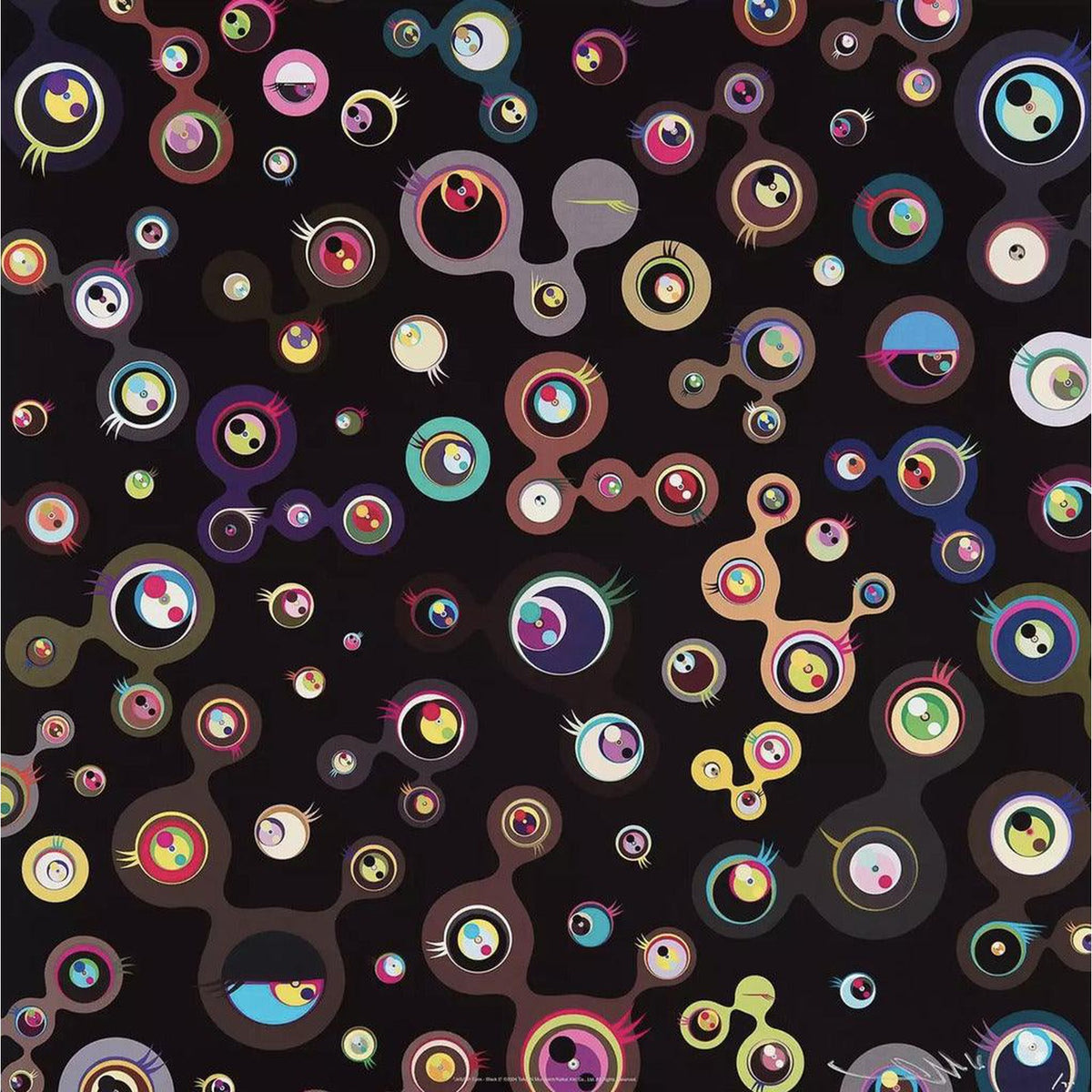 Takashi Murakami, Jellyfish Eyes - Black 5, 2011, 2011