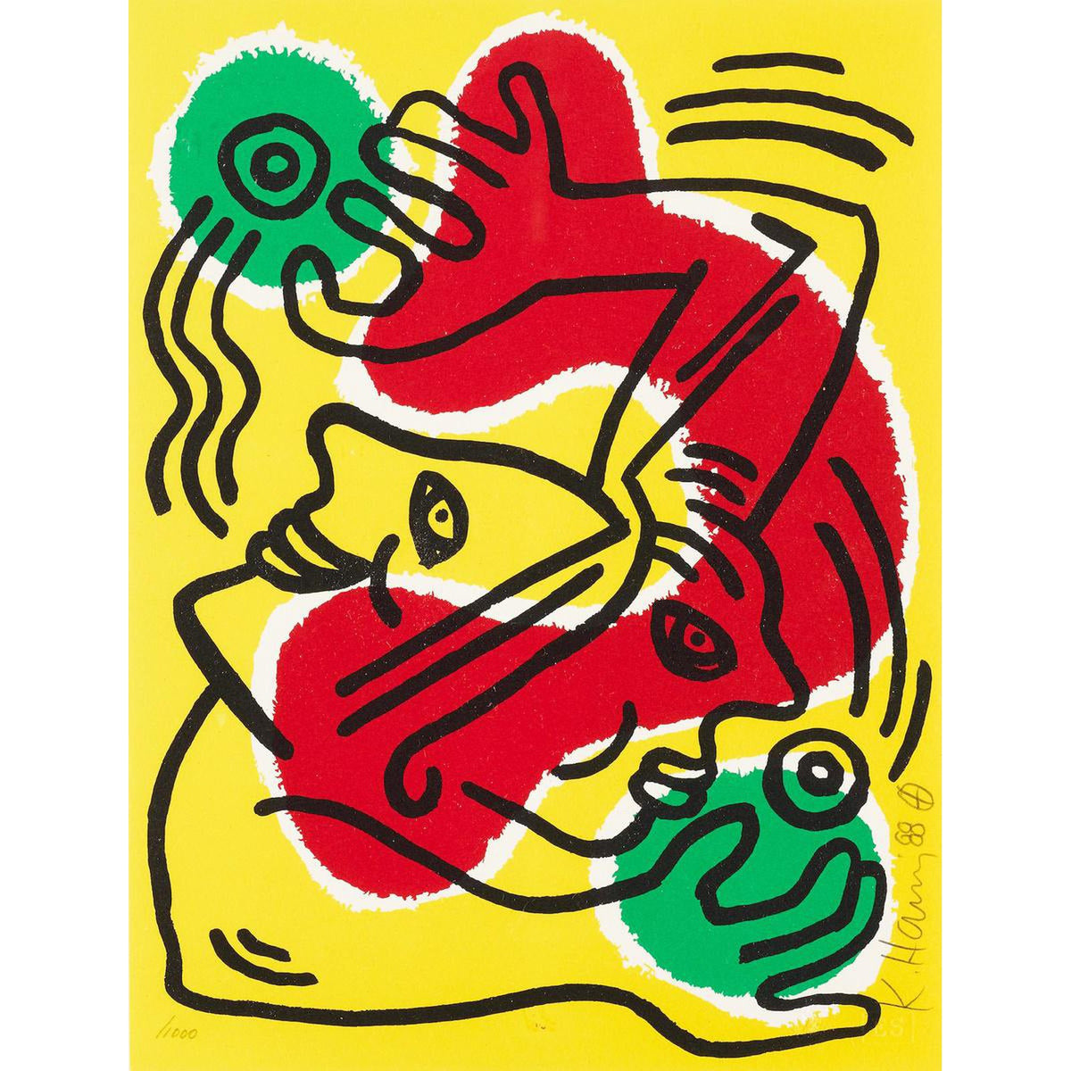 Keith Haring, International Volunteer Day, 1988