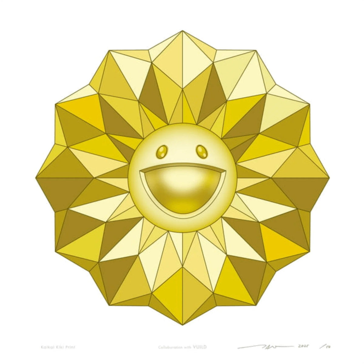 Takashi Murakami, Flower Polygon Gold (VUILD), 2025, 2025