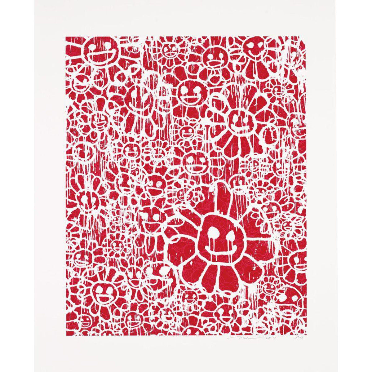 Takashi Murakami, MADSAKI Flowers B Red (working title), 2017, 2017