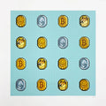 Takashi Murakami, Murakami.Flower COINs with Other Crypto Coins: 4 × 4, 2022, 2022