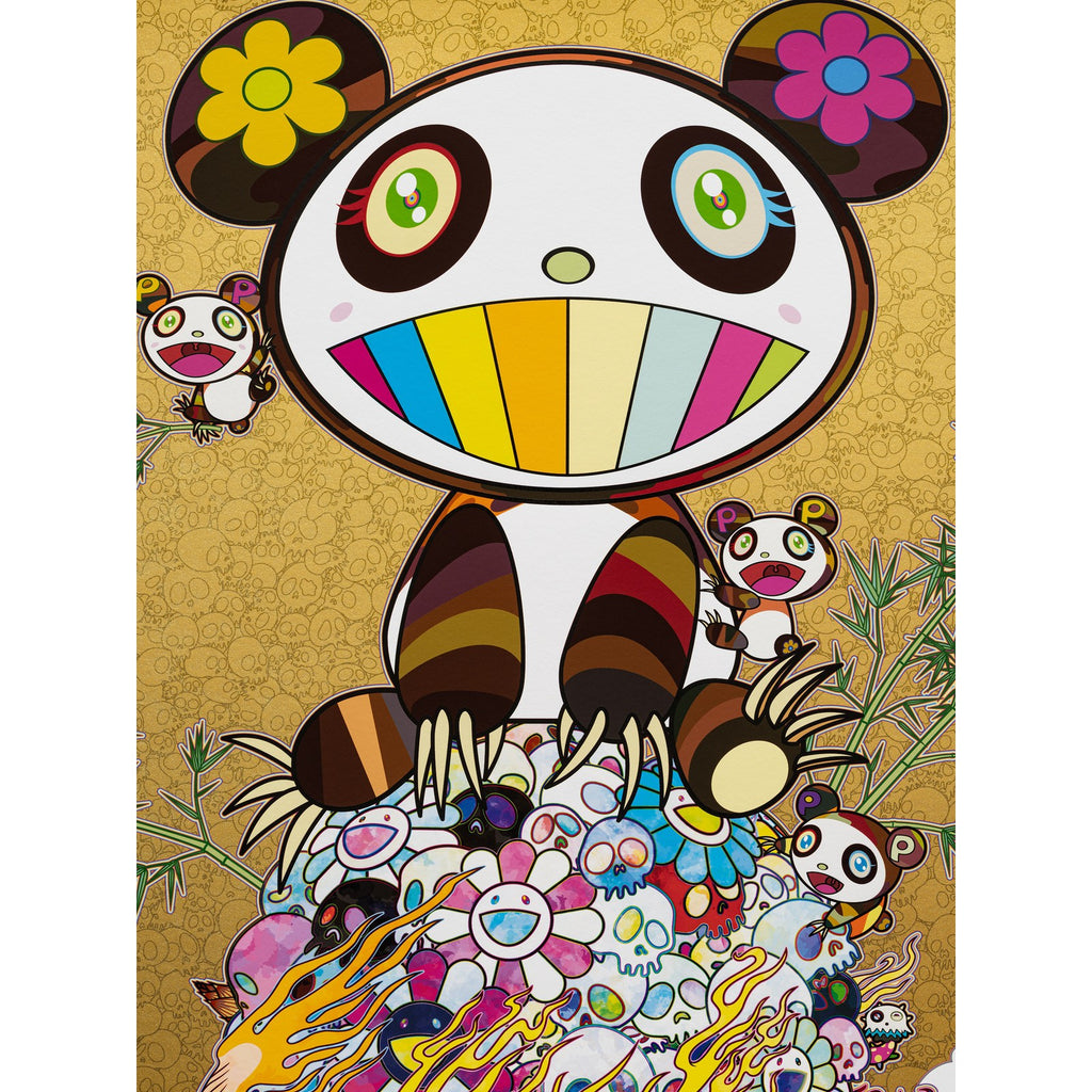 Takashi Murakami, Mid-summer Pandas Golden Sky, 2021