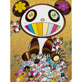 Takashi Murakami, Mid-summer Pandas Golden Sky, 2021