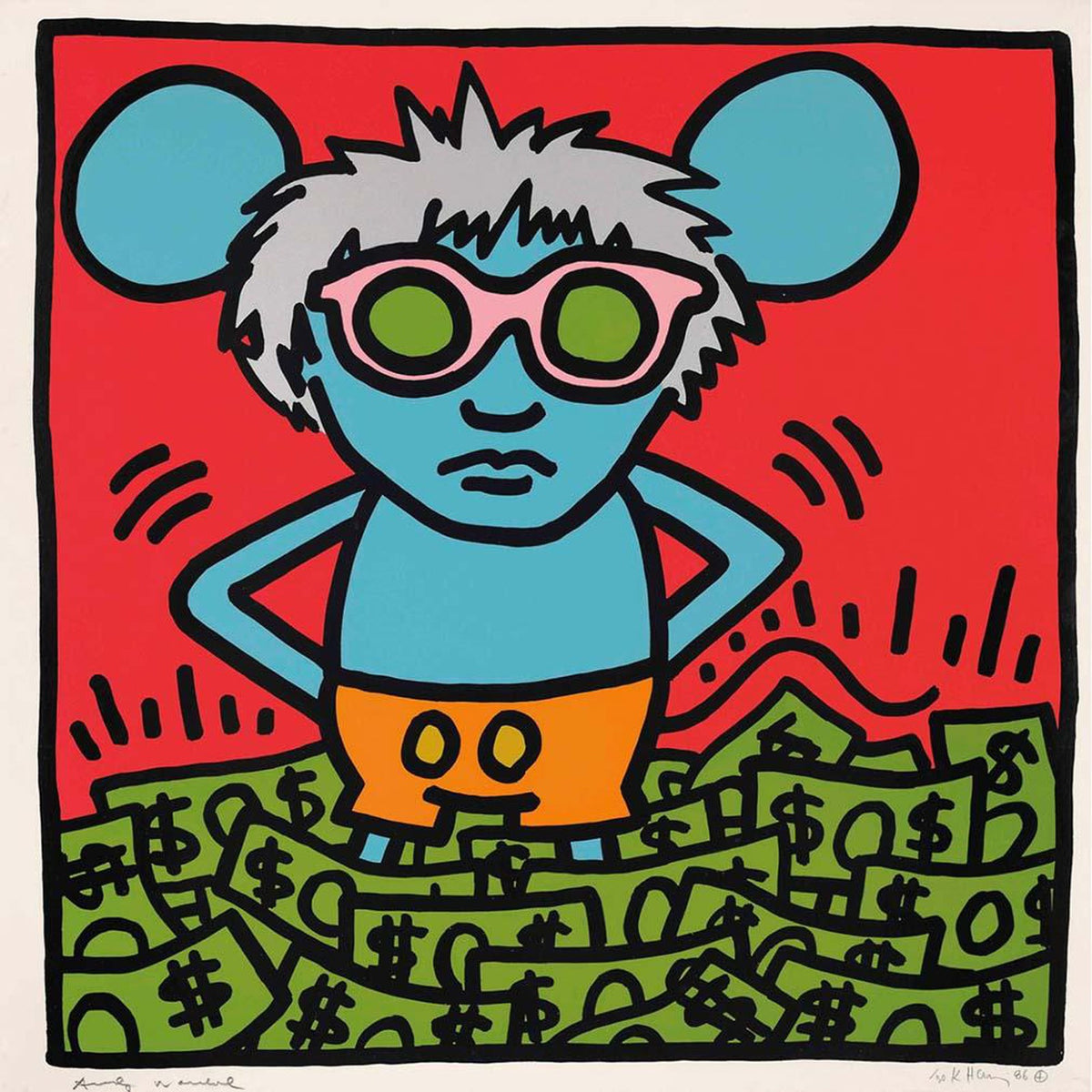 Keith Haring, Andy Mouse 1, 1986