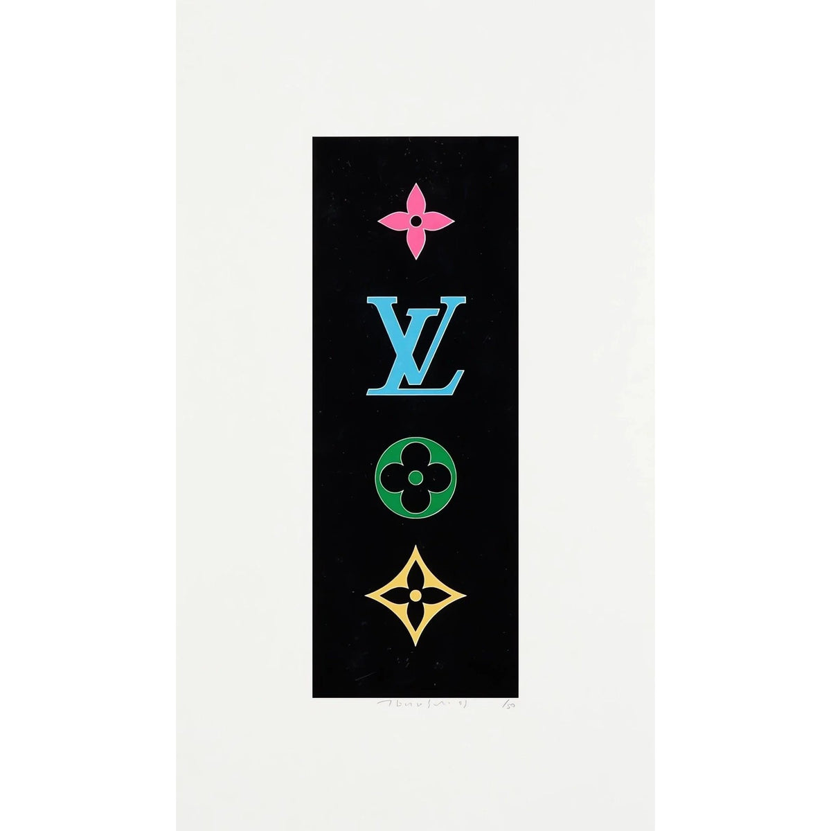 Takashi Murakami, SUPERFLAT Colorful Monogram < Black >, 2003, 2003