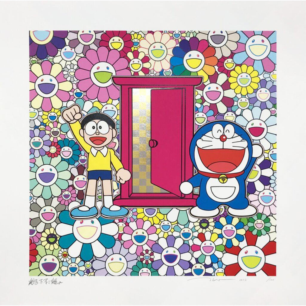 Takashi Murakami, Nobita and Doraemon Amidst the Flowers, 2023, 2023