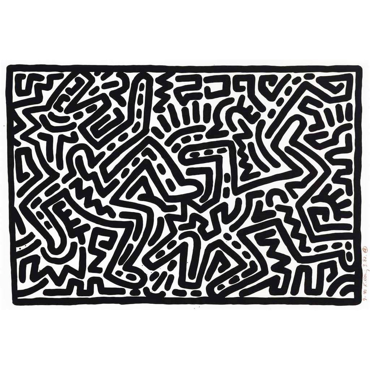 Keith Haring, Plate V, Untitled 1 - 6, 1982