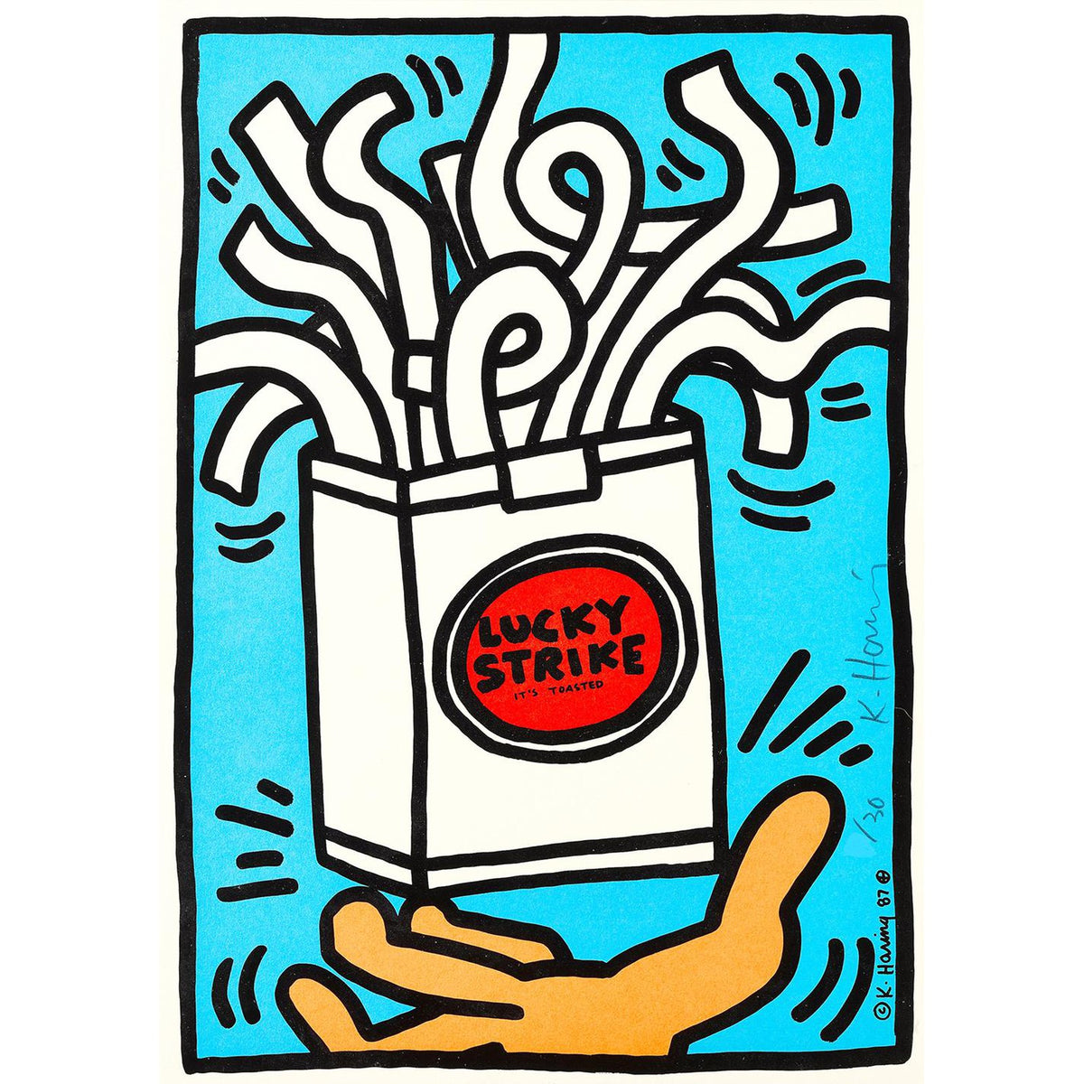 Keith Haring, Lucky Strike (blue, white), 1987