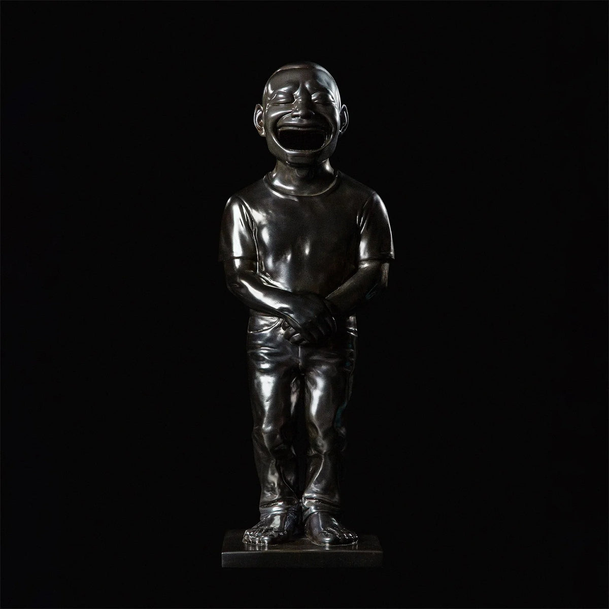 Yue Minjun, “Genesis” (元氣) Bronze Incense Chamber, 2020 (Silver)