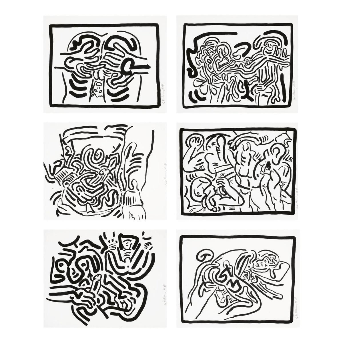 Keith Haring, Bad Boys (complete set), 1986