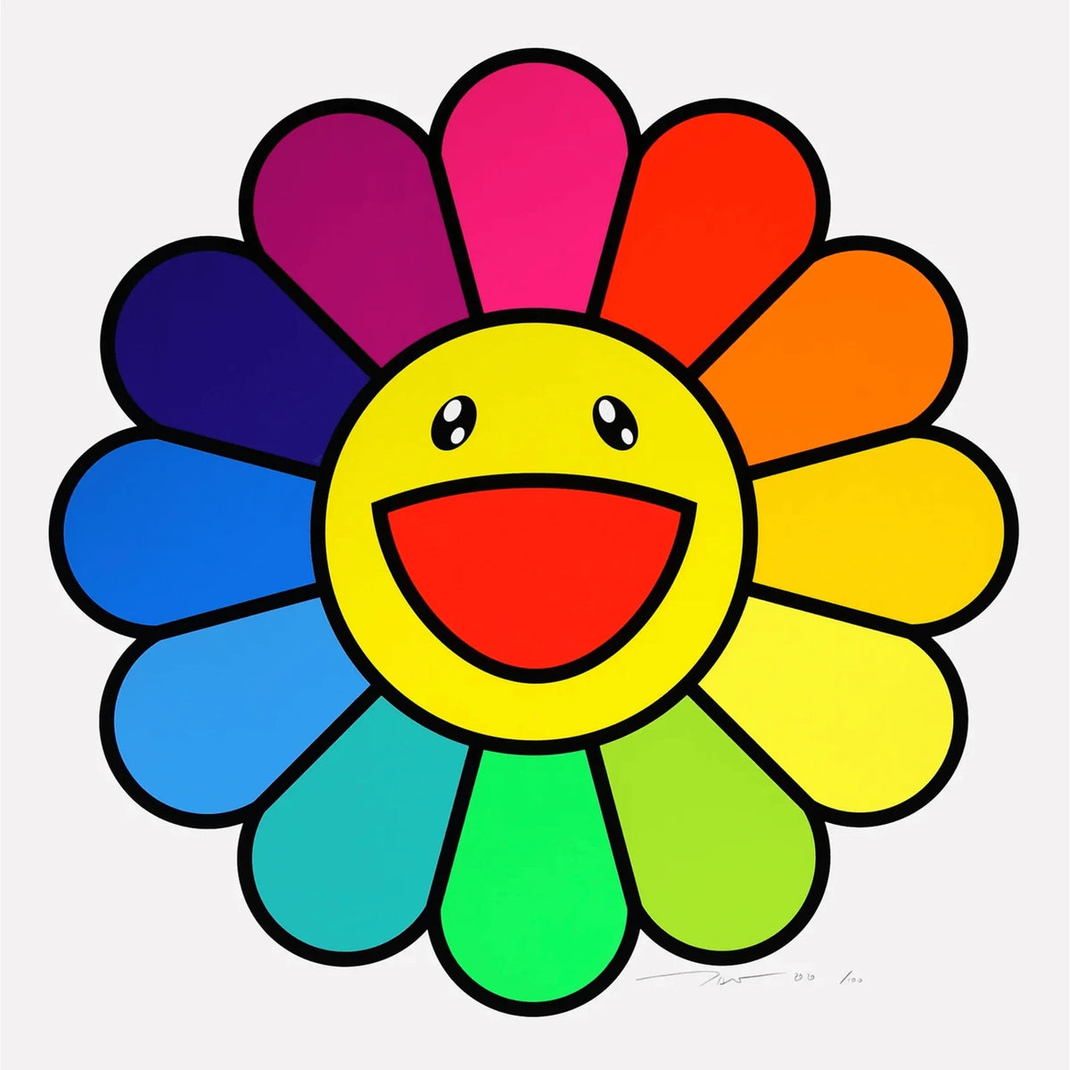Takashi Murakami, Smile On, Rainbow Flower!!, 2020, 2020