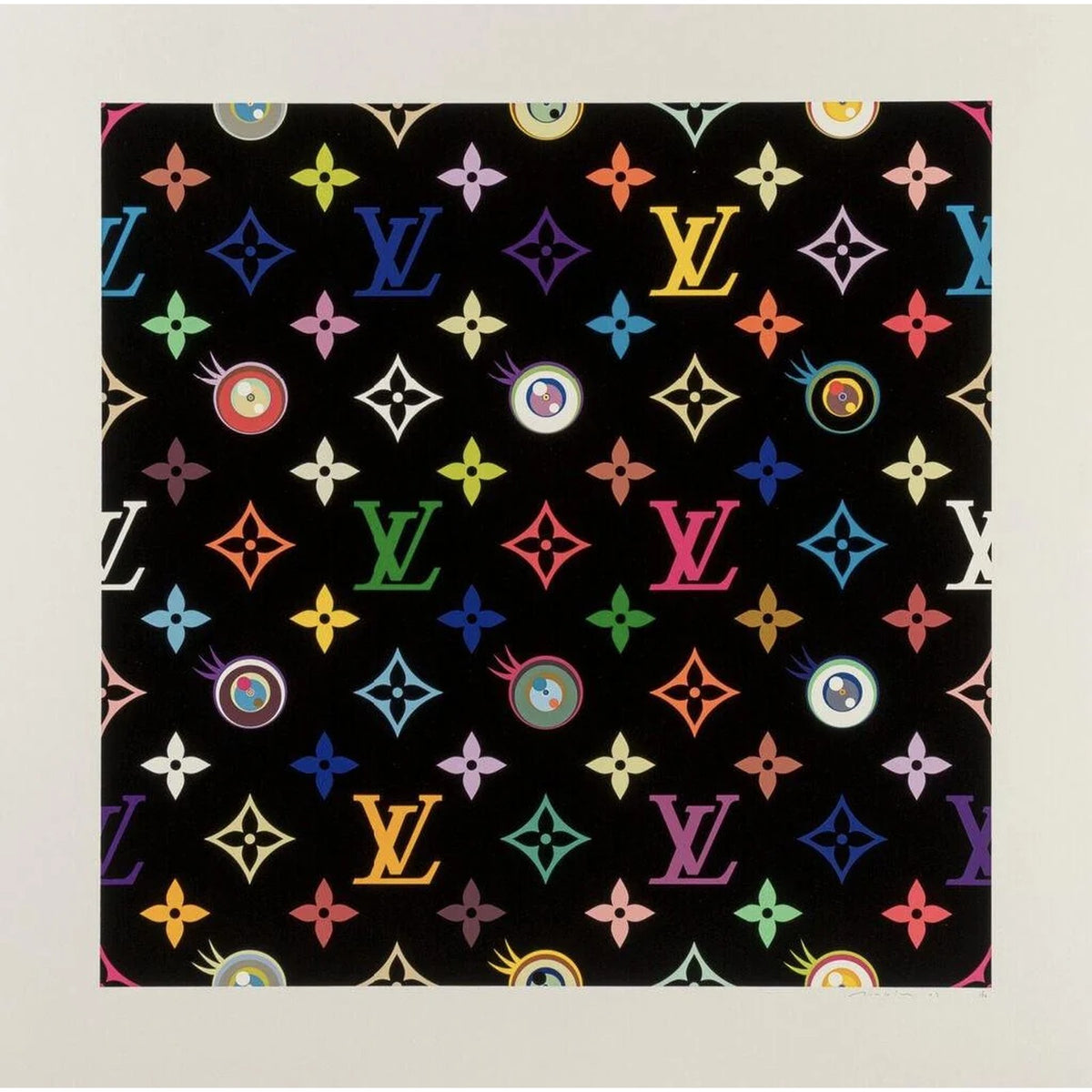 Takashi Murakami, Eye Love SUPERFLAT < Black >, 2003, 2003