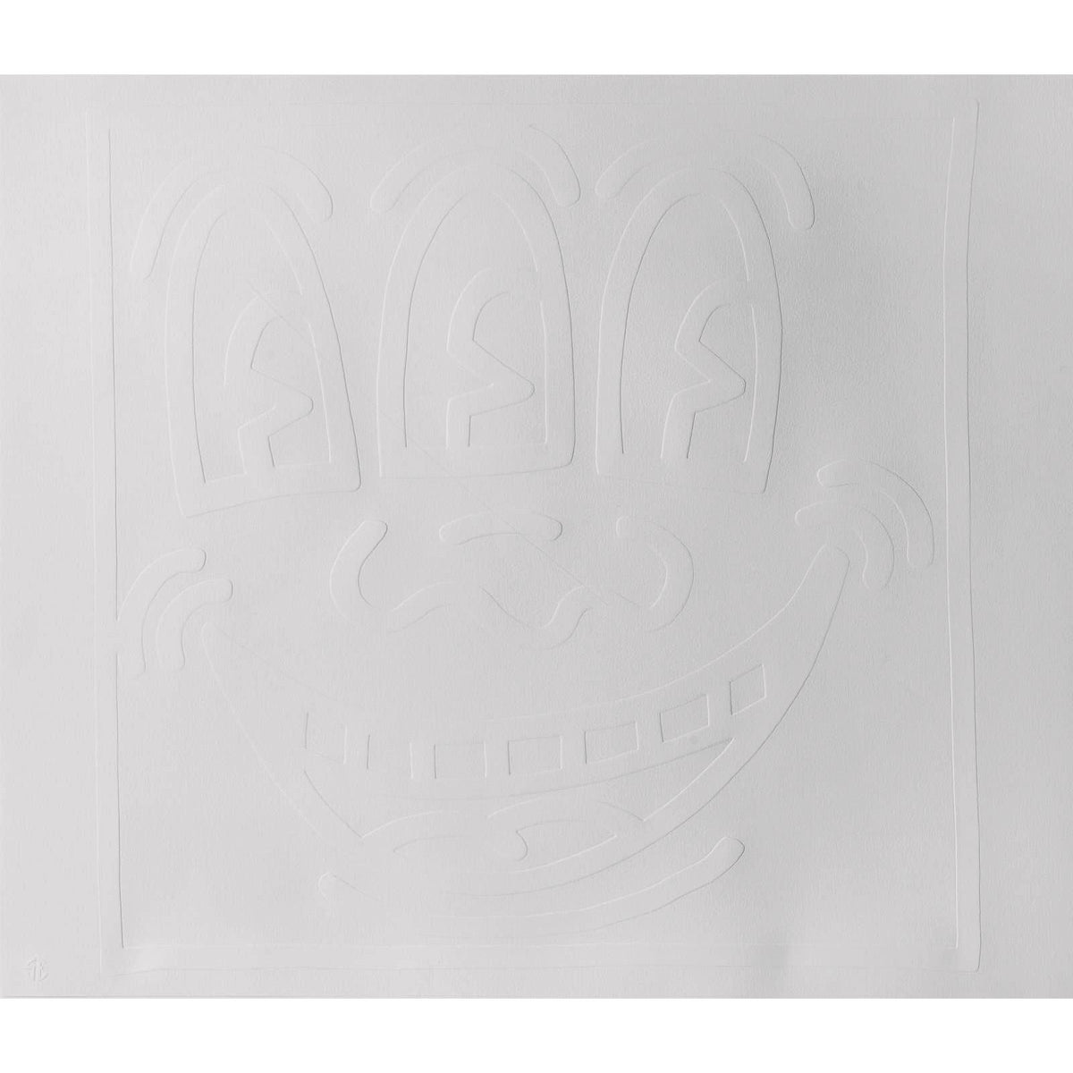 Keith Haring, Three Eyed Monster (white), 1990