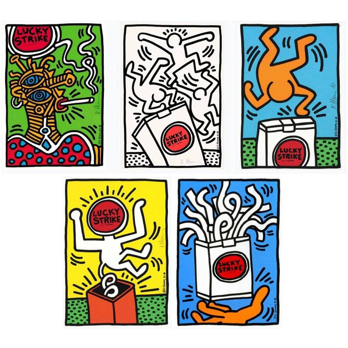 Keith Haring, Lucky Strike (complete set), 1987