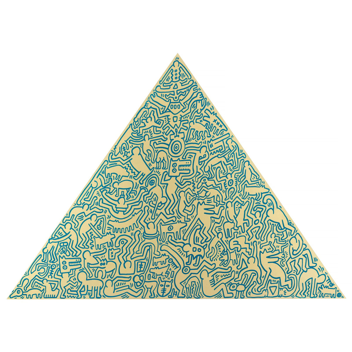 Keith Haring, Pyramid (gold II), 1989