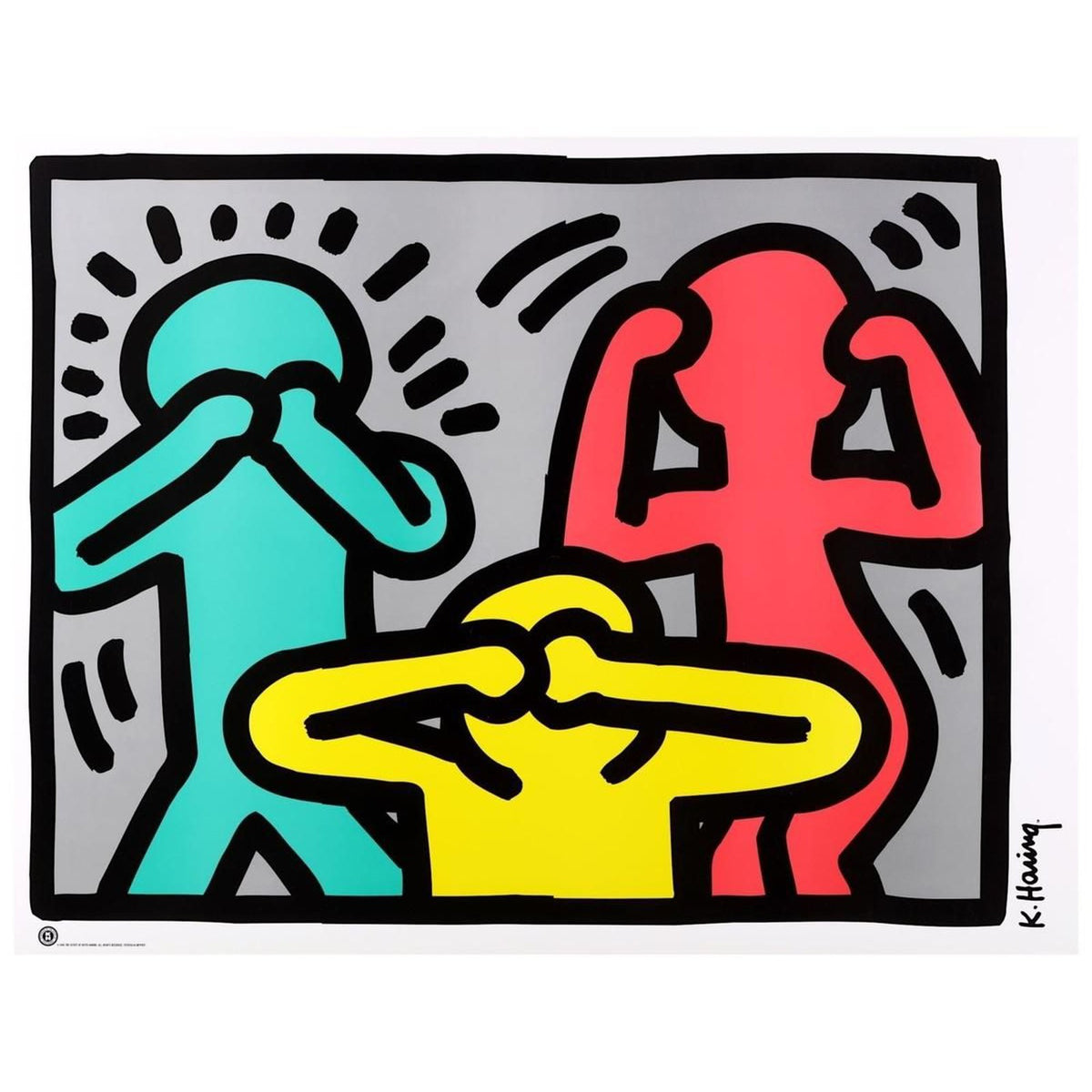 Keith Haring, See No Evil Hear No Evil Speak No Evil, 1989