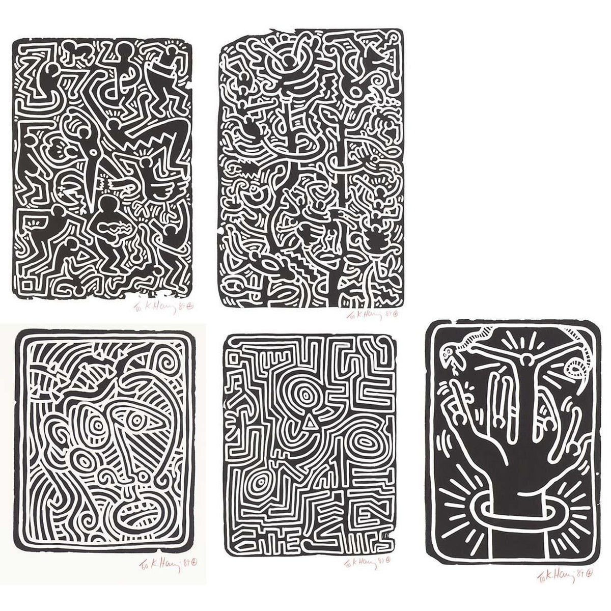Keith Haring, Stones (complete set), 1989