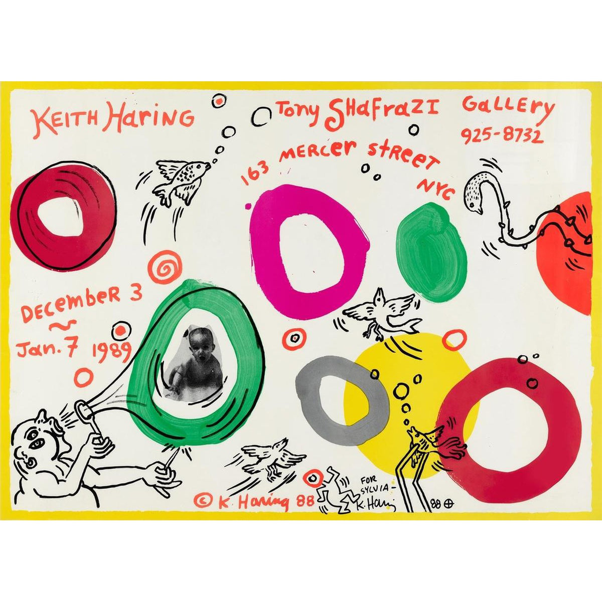 Keith Haring, Shafrazi Gallery Exhibition Poster, 1988