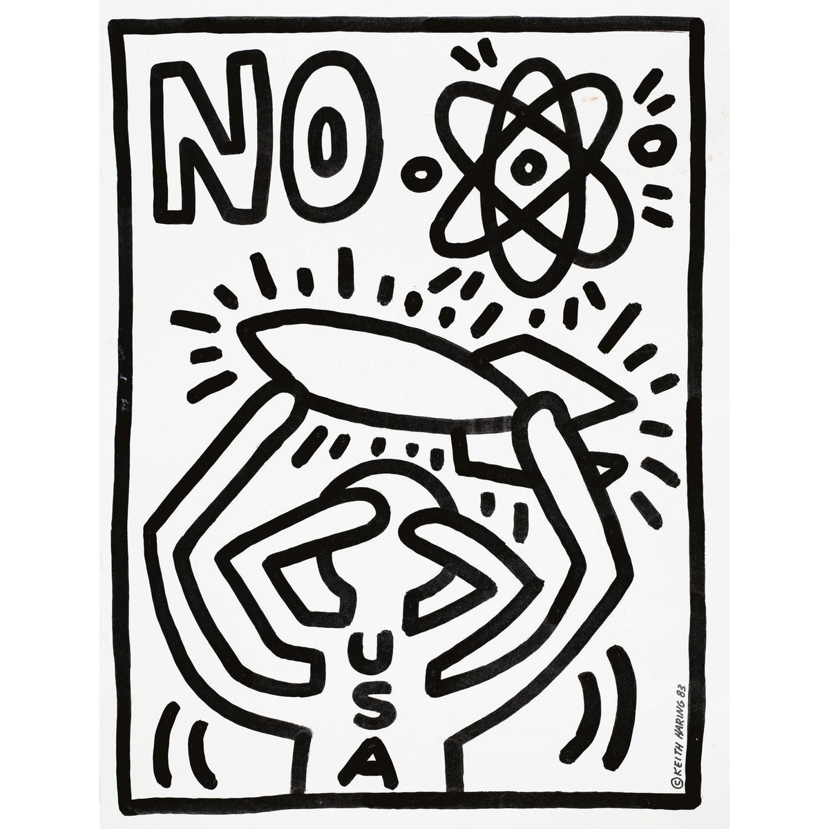 Keith Haring, Anti-Missile Demo Poster, 1983