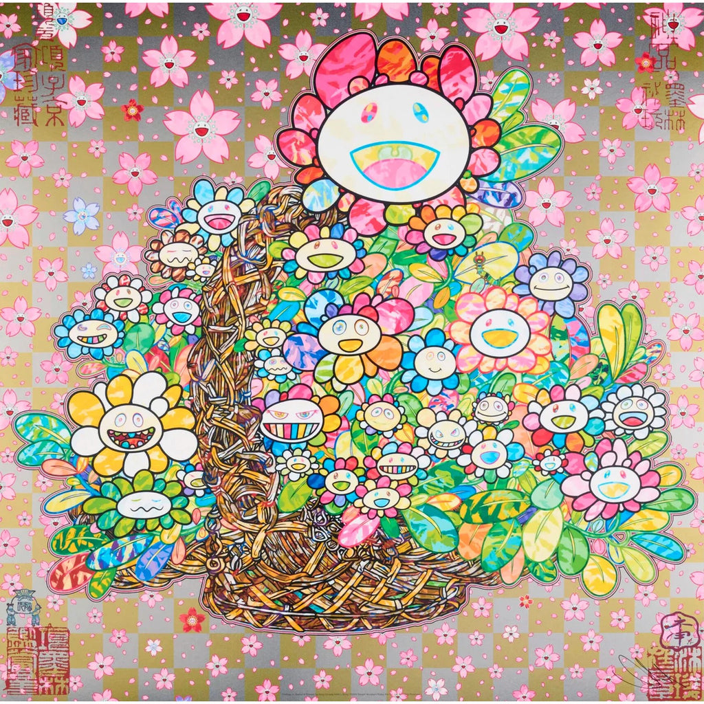 Takashi Murakami, Homage to ‘Basket of Flowers’ by Song Dynasty Artist Li Song, 2025, 2025