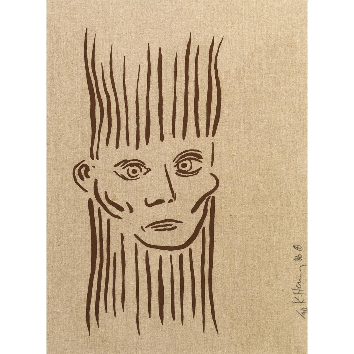 Keith Haring, Portrait Of Joseph Beuys, 1986