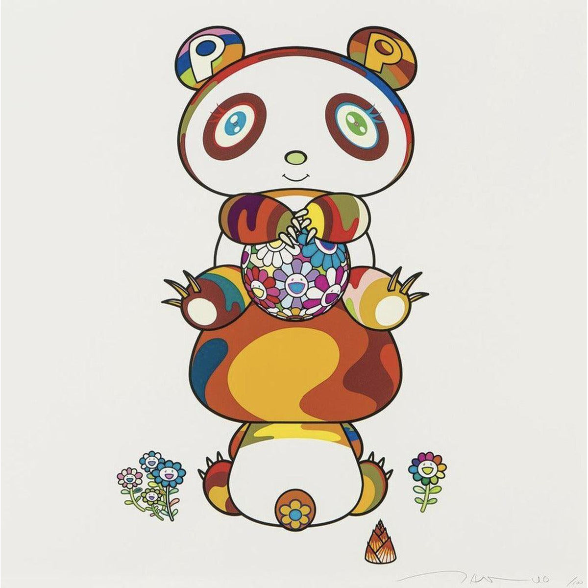 Takashi Murakami, Panda Cubs Seated, This Way and That, 2020, 2020