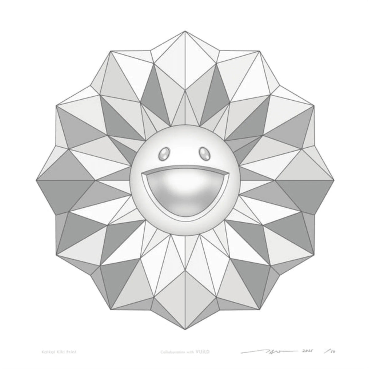 Takashi Murakami, Flower Polygon Platinum (VUILD), 2025, 2025