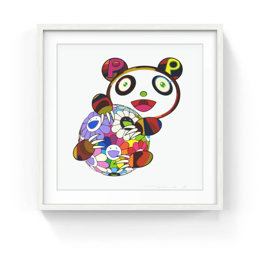 Detail of Takashi Murakami, A Panda Cub Hugging a Ball of Flowers, 2020
