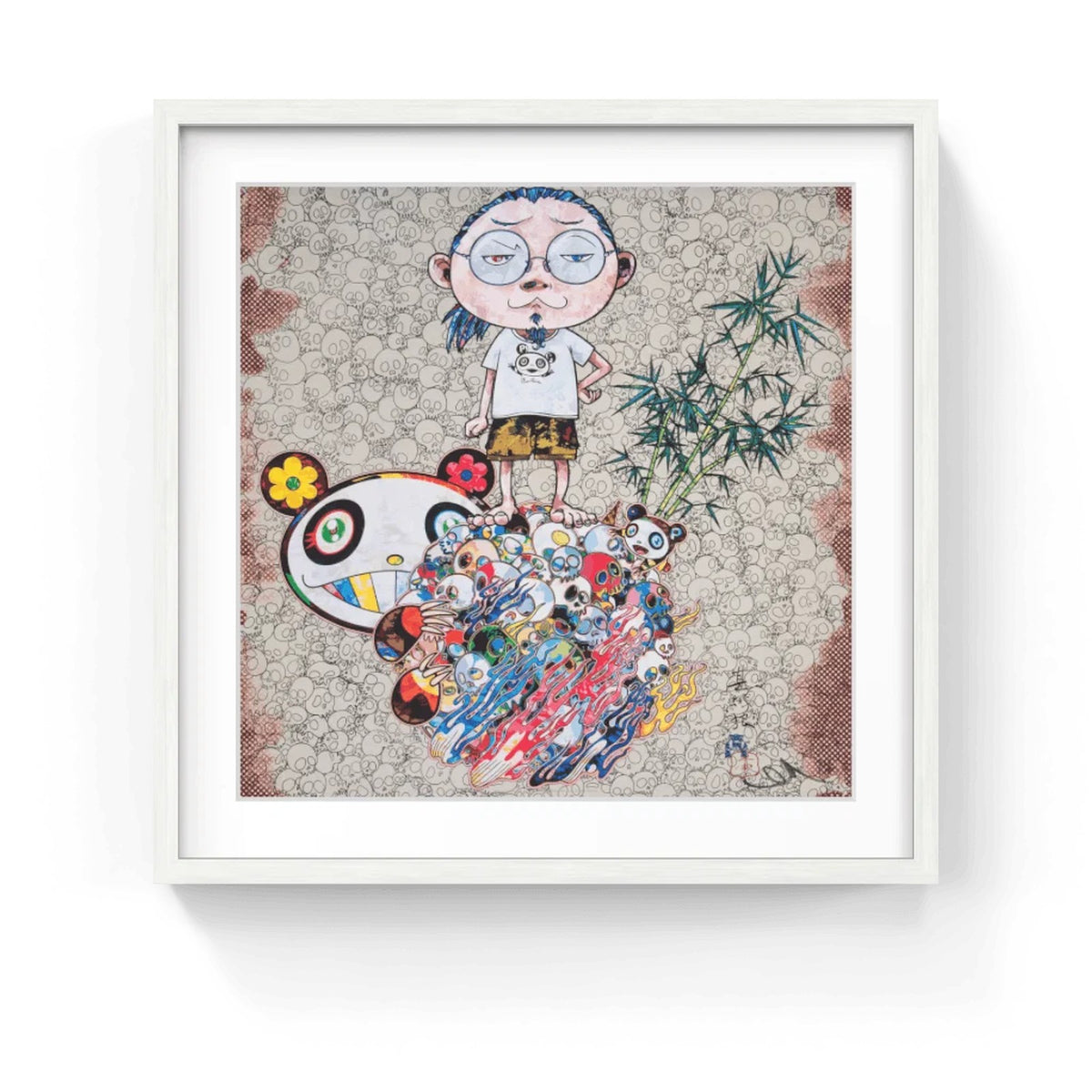 Detail of Takashi Murakami, Panda Family and Me, 2013