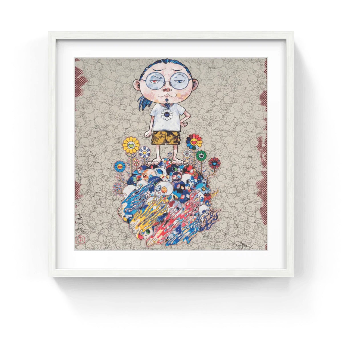 Detail of Takashi Murakami, Flowers and Death and Me and…, 2013