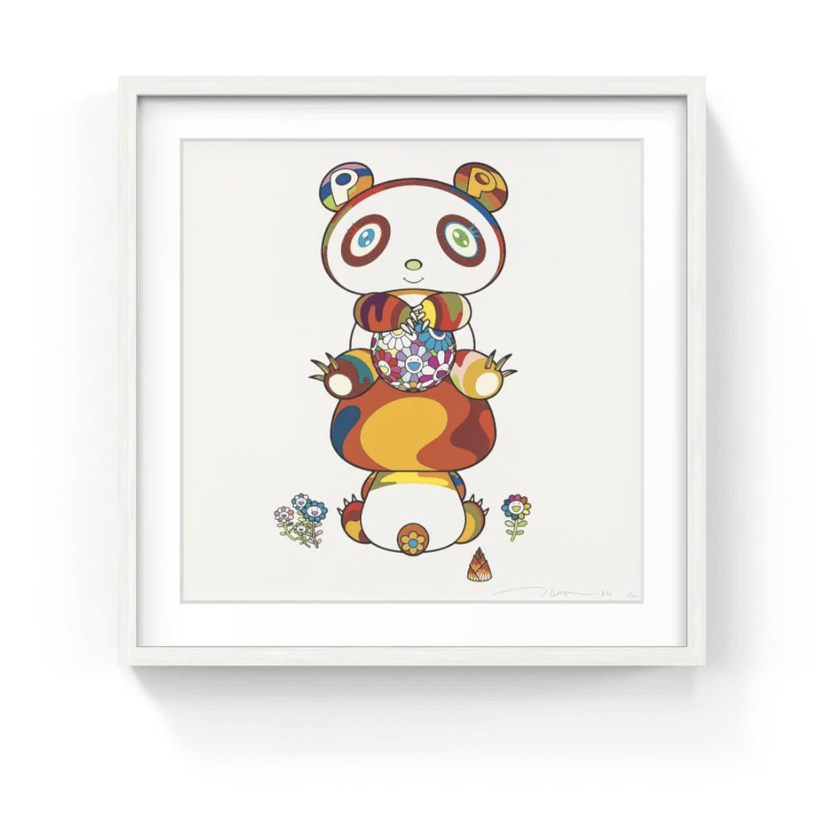 Detail of Takashi Murakami, Panda Cubs Seated, This Way and That, 2020