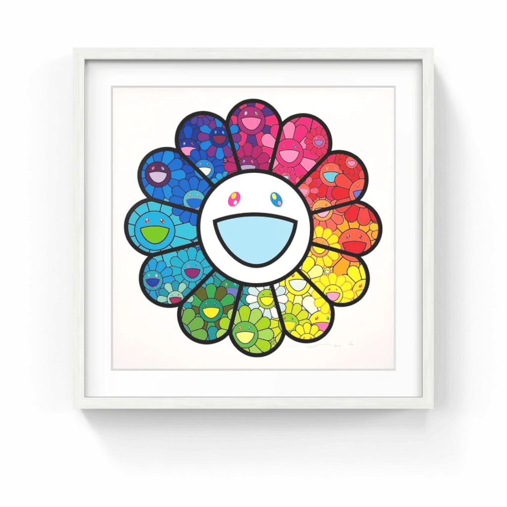 Detail of Takashi Murakami, Multicolor Superflat Flowers, 2022