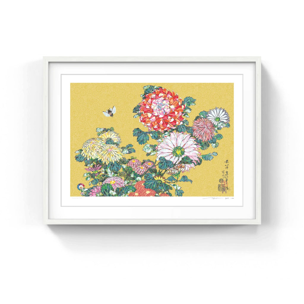 Detail of Takashi Murakami, Katsushika Hokusai’s “Chrysanthemums and Horsefly” - SUPERFLAT, 2026