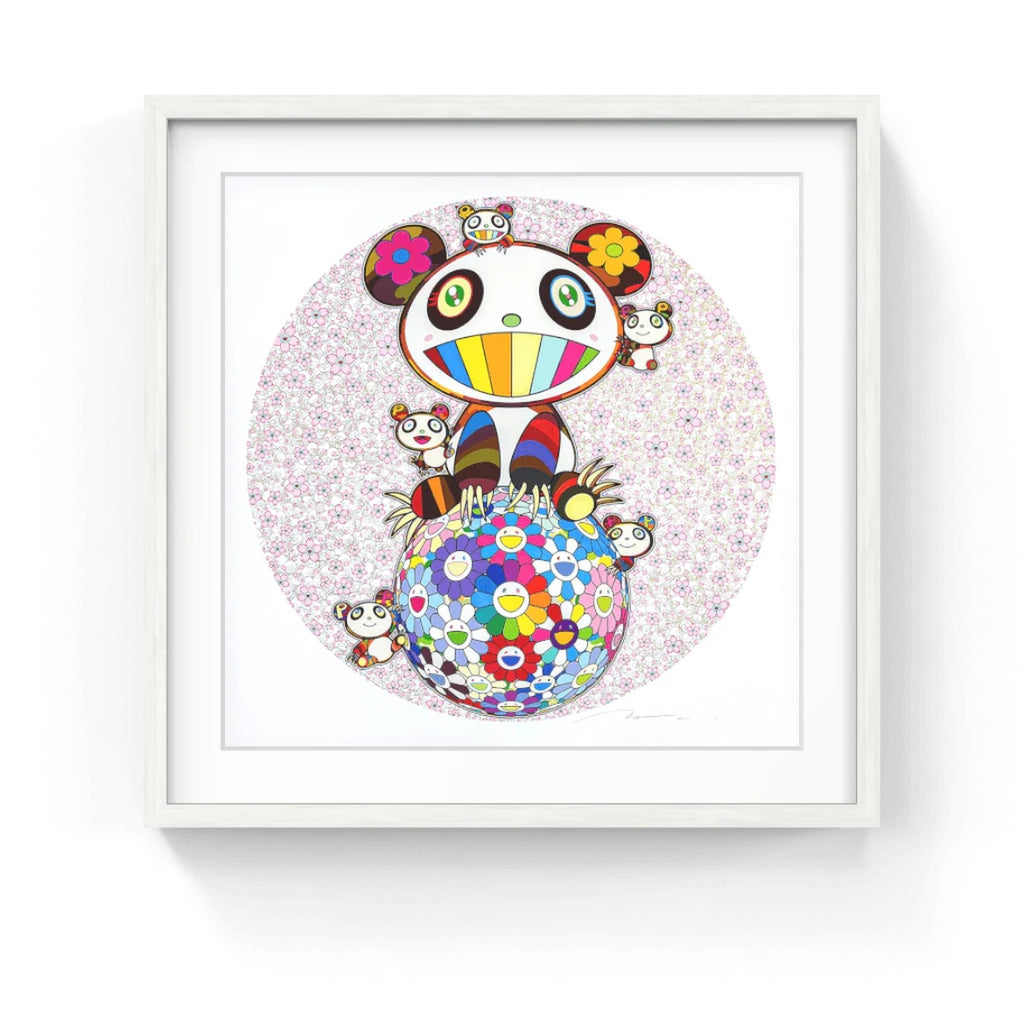 Detail of Takashi Murakami, Springtime Bliss. Panda Parent and Cubs, 2025
