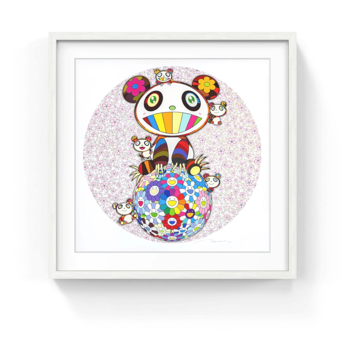 Detail of Takashi Murakami, Springtime Bliss. Panda Parent and Cubs, 2025