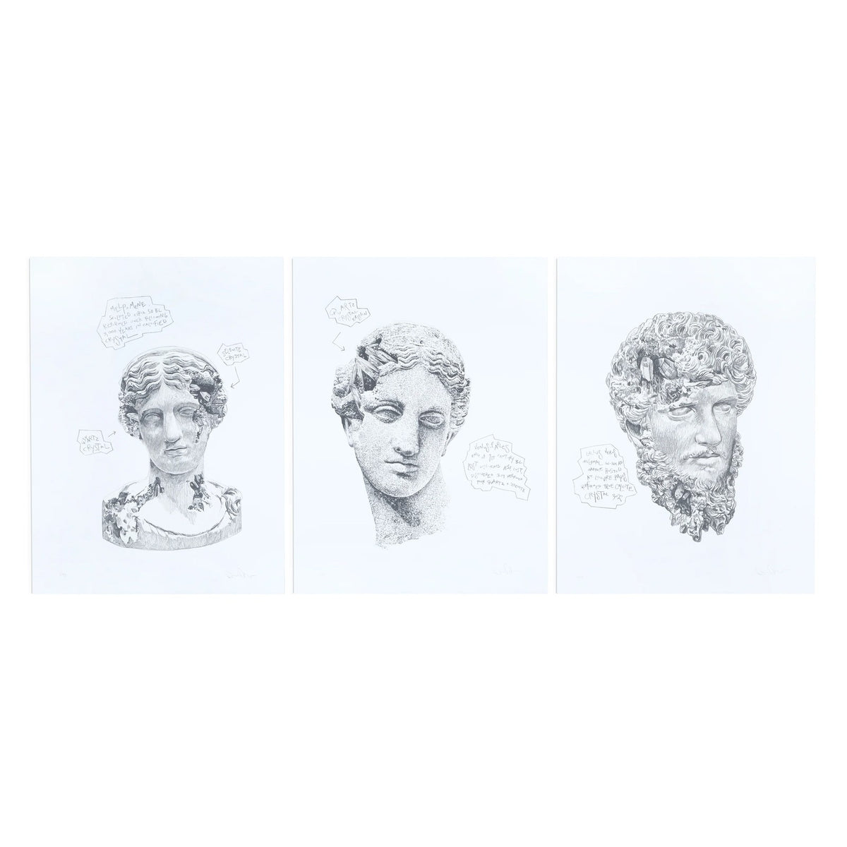 Detail of Daniel Arsham, Eroded Classical Prints