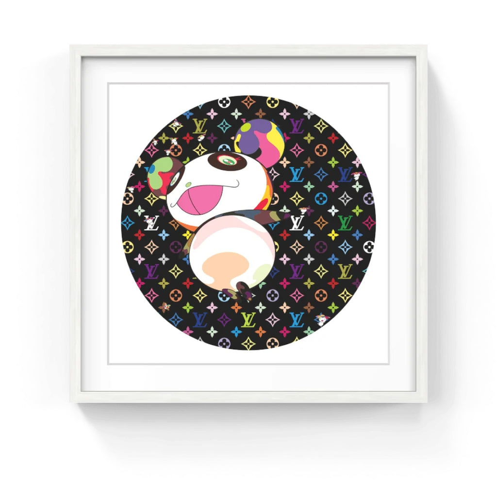 Detail of Takashi Murakami, LV BLACK MURAKAMI MULTICOLOR MONOGRAM Panda and Flower Hat Man, 2025