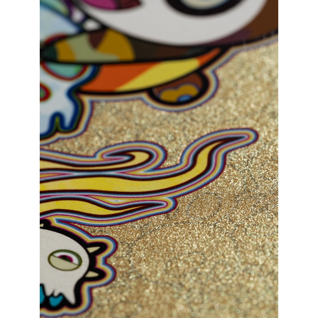 Detail of Takashi Murakami, Mid-summer Pandas Golden Sky, 2021