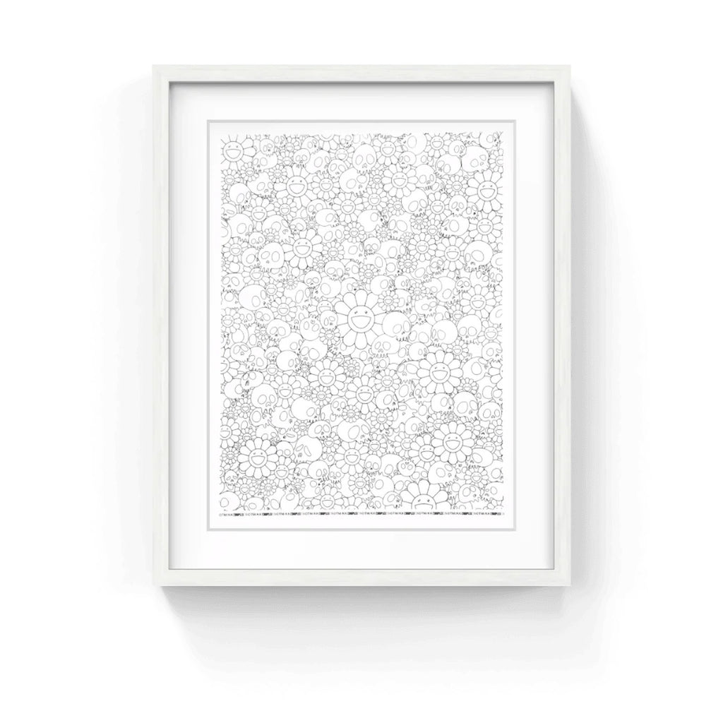 Detail of Takashi Murakami, Skulls & Flower (White), 2018