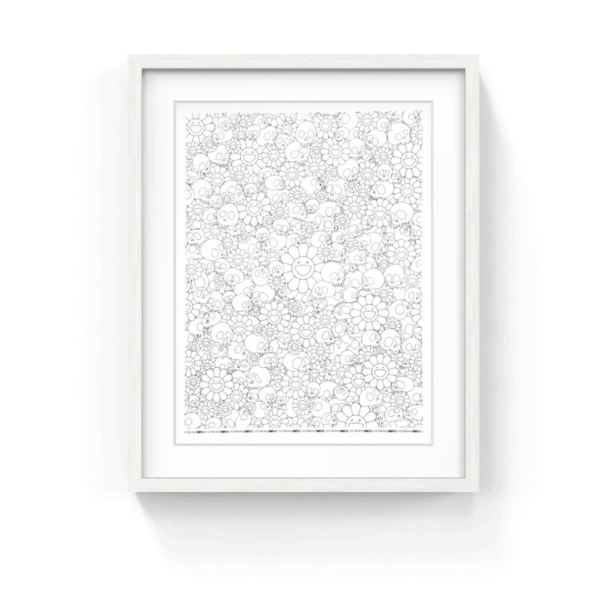 Detail of Takashi Murakami, Skulls & Flower (White), 2018