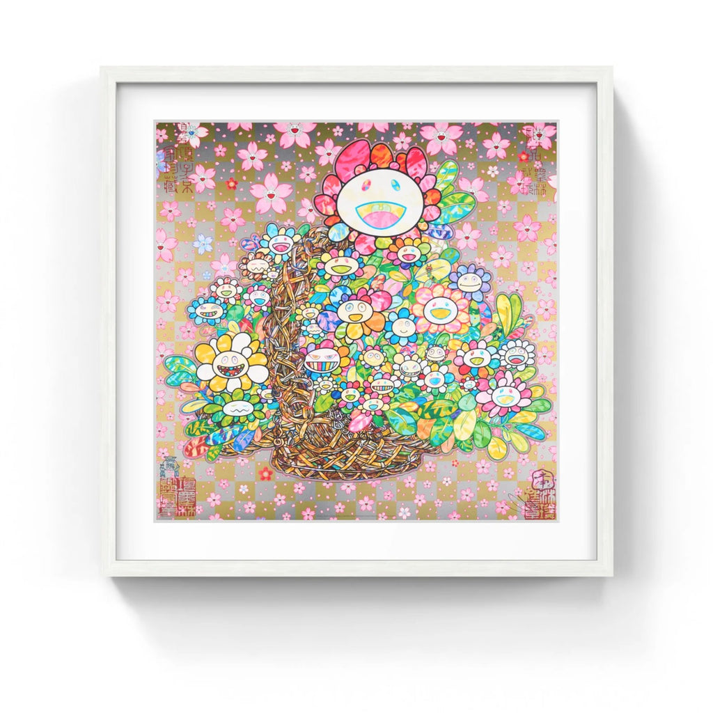 Detail of Takashi Murakami, Homage to ‘Basket of Flowers’ by Song Dynasty Artist Li Song, 2025
