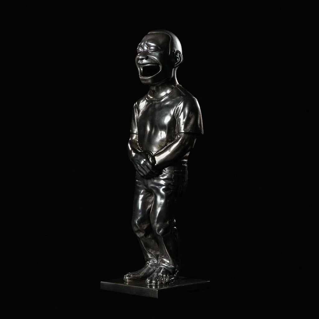 Detail of Yue Minjun, “Genesis” (元氣) Bronze Incense Chamber, 2020 (Silver)