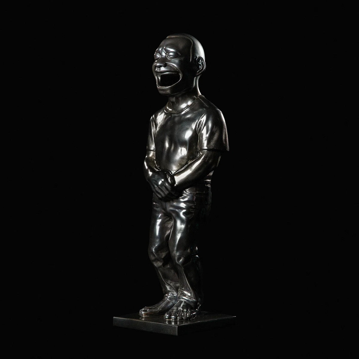 Detail of Yue Minjun, “Genesis” (元氣) Bronze Incense Chamber, 2020 (Silver)